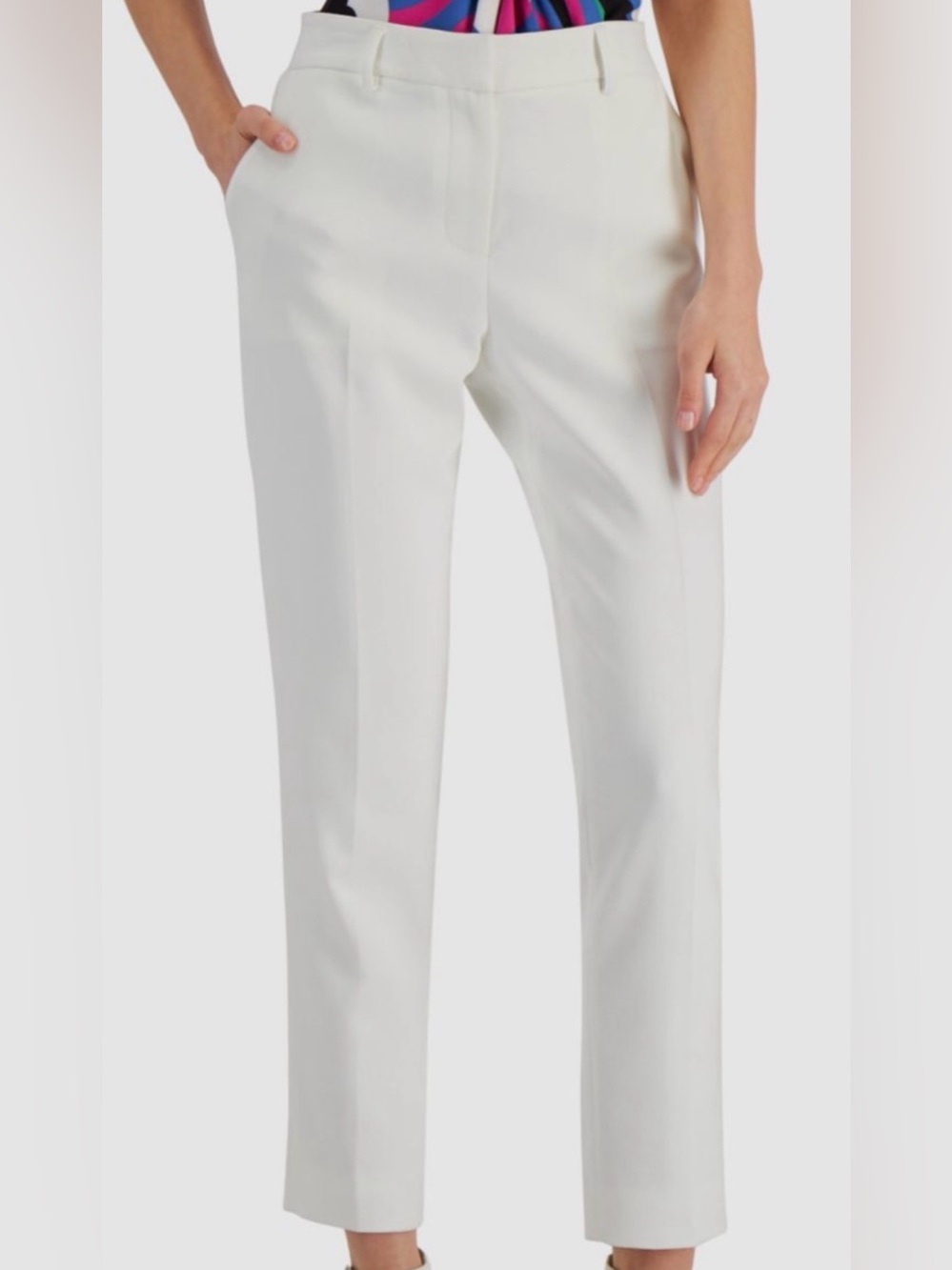 Tahari ASL NWT $99 Bird Eye Ivory Tapered Pants